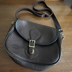 J.W. HULME Brown Pebbled Leather Crossbody Bag Handbag Purse USA - Excellent